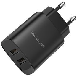 Borofone Ladegerät BN2 Super – 2x USB - Lightning, 2,1 A, schwarz