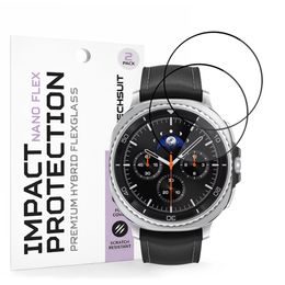 Techsuit Nano Flex Schutzfolie für Samsung Galaxy Watch8 Classic - PMMA Displayschutz - 2 Stück - Schwarz