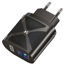 Wozinsky 65W-os GaN adapter USB és USB-C portokkal, gyorstöltés támogatással, fekete (WWCGM1)