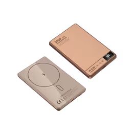 UltraThin MagSafe 15W Ασύρματη Φορητή Μπαταρία 5000 mAh με LED Οθόνη και Υποστήριξη Φόρτισης Apple Watch, Χρυσή