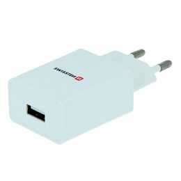 Swissten síťový adaptér smart IC 1x USB, 1A power, bílý