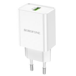 Adapter Borofone BN5 Jingrui - USB, QC 3.0, 18W, biały