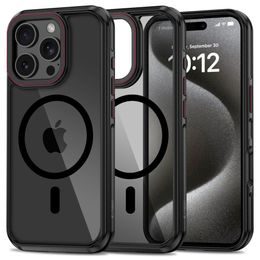 Tech-Protect MagHybrid MagSafe, iPhone 16 Pro Max, czerwono-czarny