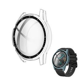 Husă 2 în 1 cu folie de sticlă, pentru Huawei Watch GT 2, 46 mm, neagră