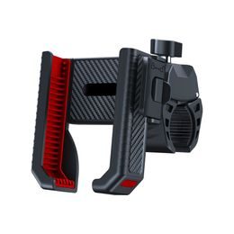 Univerzális fém biztonsági telefontartó kerékpárra / motorkerékpárra gyorszárral, fekete-piros