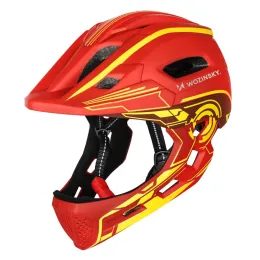 Casco da ciclismo per bambini Wozinsky con luce posteriore USB S, rosso