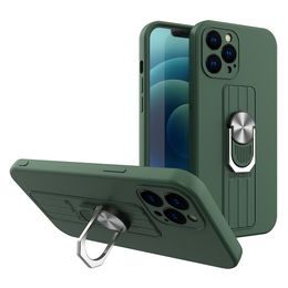 Obal Ring Case, Xiaomi Poco X3 NFC, tmavo zelený