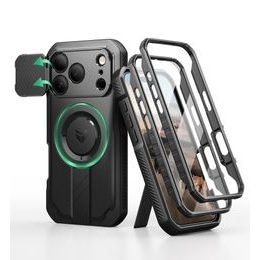 Husă Dexnor MagSafe 360 Kickstand Camprotector iPhone 17 Pro, neagră