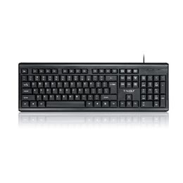 T-WOLF T15 Tastatur - Kabelgebundene Full-Size Tastatur - Leise - USB - EN/US Layout - Schwarz