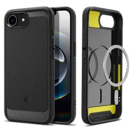 Spigen Rugged Armor MagSafe, iPhone 16e, negru