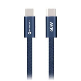 Cablu Forcell F-Energy USB-C - USB-C, QC4.0, PD, 3A, 60W, 1,2 m, albastru