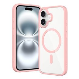 JP MagFit Clear MagSafe etui z magnetem N52, iPhone 16, jasnoróżowy