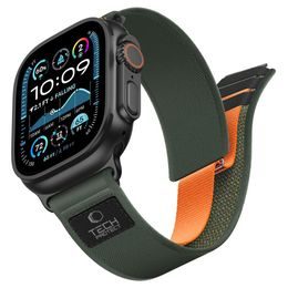 Tech-Protect Nylon Elite Apple Watch 8 / 9 / 10 / 11 / 12 / SE / Ultra (44 / 45 / 46 / 49) mm, zeleno-oranžový