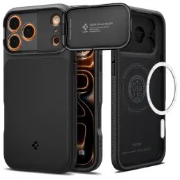 iPhone 17 Pro Max / 18 Pro Max vāciņš – Spigen Optik Armor MagSafe – melns