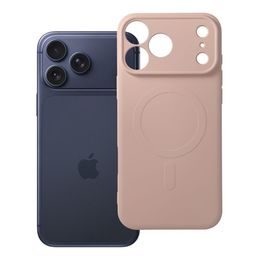 iPhone 17 Pro Max / 18 Pro Max silikona vāciņš – Silicone Mag Cover ar kameras aizsargu – rozā