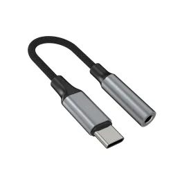 Alumínium adapter FIXED Link USB-C-ről 3,5 mm jack-re, űrszürke