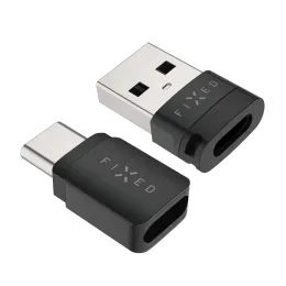 Alumínium adatblokkoló FIXED 2az1-ben, USB-C/C és USB-C/A, fekete