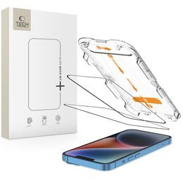Tech-Protect Zaščitno kaljeno steklo Quick Set+, iPhone 13 / 13 Pro / 14 / 16e, črno, 2 kosa