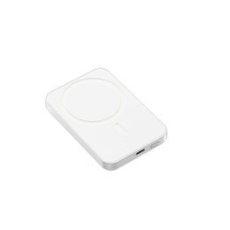 Magsafe vezeték nélküli powerbank, 5000mAh, PD22,5W, ABS, fehér