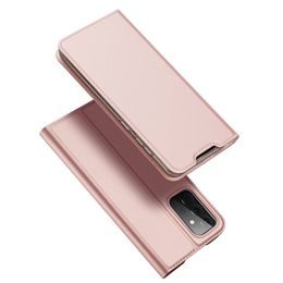 Dux Ducis Skin Leather case, preklopni etui, Samsung Galaxy A72 4G / A72 5G, rožnat