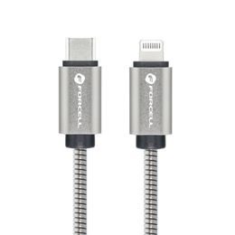 Forcell F-Energy Kabel USB-C - Lightning, PD, 3A, 27W, 2 m, silber