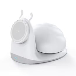 Multifunkčná bezdrôtová nabíjačka s dotykovým svetlom v tvare slimáka, 15W, biela