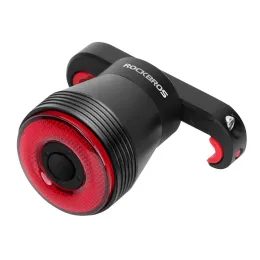 Zadnja kolesarska luč Rockbros Q5 s sistemom Smart Stop, črna