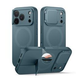 Husă Suritch MagSafe cu Suport și Protecție Cameră pentru iPhone 17 Pro / 18 Pro, verde închis