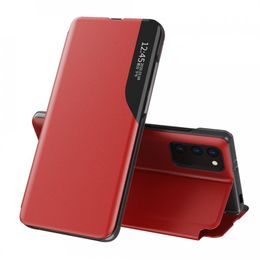 Eco Leather View Case, Xiaomi POCO X3 NFC, roșie