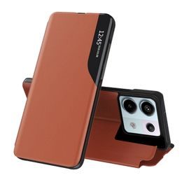 Eco Leather View Case, Xiaomi Redmi Note 13 Pro 5G / Poco X6, narancssárga