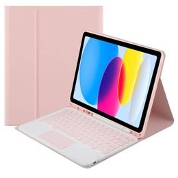 Husă cu tastatură și touchpad pentru Apple iPad 10.9 2022, roz