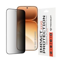 Techsuit 111D Privacy Panzerglas für Honor 600 / 600 Pro - Gehärtetes Displayschutzglas mit Anti-Spy Technologie - Schwarz