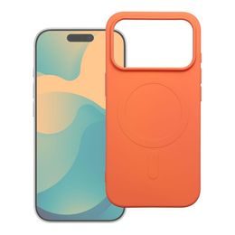 iPhone 17 Pro Max / 18 Pro Max silikona vāciņš – Silicone Mag Cover MagSafe – oranžs