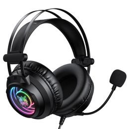 Onikuma X80 Gaming Headset mit Mikrofon - 7.1 Surround Sound - ANC - RGB Beleuchtung - Kabelgebunden - Schwarz