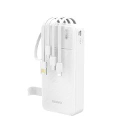 Dudao K11 Pro power bank con cavi integrati, 20000mAh, bianco