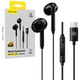 Blavec BHS-02 ενσύρματα ακουστικά με μικρόφωνο USB-C (DAC), μαύρα