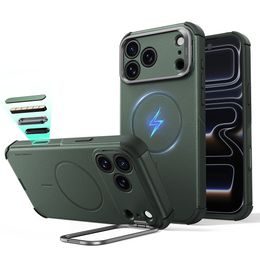 iPhone 17 Pro / 18 Pro ümbris – ESR Cyber Armor Kickstand – roheline