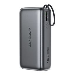 Acefast Powerbank M34 20.000 mAh mit integriertem USB-C Kabel - PD 45W Schnellladung - Grau