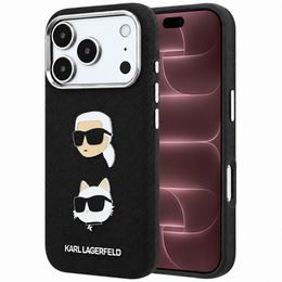Karl Lagerfeld Saffiano with K&C Heads Pins and Logo ümbris iPhone 17 Pro Max / 18 Pro Max – must