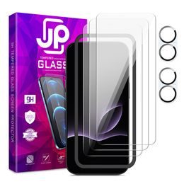 JP Mega Pack Σκληρυμένων Γυαλιών, 3 γυαλιά για τηλέφωνο με εφαρμοστή + 2 γυαλιά για φακό, iPhone 17