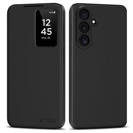 Tech-Protect Smart Wallet Schutzhülle für Samsung Galaxy S26 FE - Kartenfach und Smart Window - Schwarz