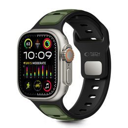 Tech-Protect IconBand Line Apple Watch 8 / 9 / 10 / 11 / SE / Ultra (44 / 45 / 46 / 49 mm), čierny / zelený