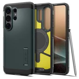 Spigen Tough Armor MagSafe θήκη, Samsung Galaxy S26 Ultra, σκούρο πράσινο