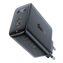 Acefast dvojportová nabíjačka A29 PD50W GaN (USB-C + USB-C), čierna (A29 black)