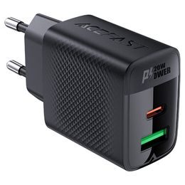 Acefast A78 GaN töltő, PD 20W, USB + USB-C, fekete