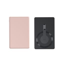 Aluminiowy ultracieniutki powerbank Magsafe bezprzewodowy, 5000mAh, 22,5W, QC, różowy