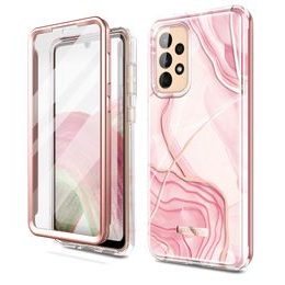 Samsung Galaxy S21 Ultra dėklas – Suritch 360 Marble – rožinė