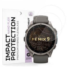 Garmin Fenix 9 / 9 Pro 43mm aizsargplēve – Techsuit Nano Flex komplekts 2 gab. – melns