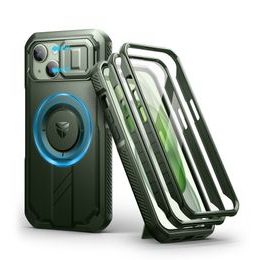 Dexnor MagSafe 360 Kickstand Camprotector obal iPhone 15, zelený