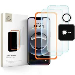 Tech-Protect Supreme szett, 2 edzett üveg applikátorral + objektív védő, iPhone 16e